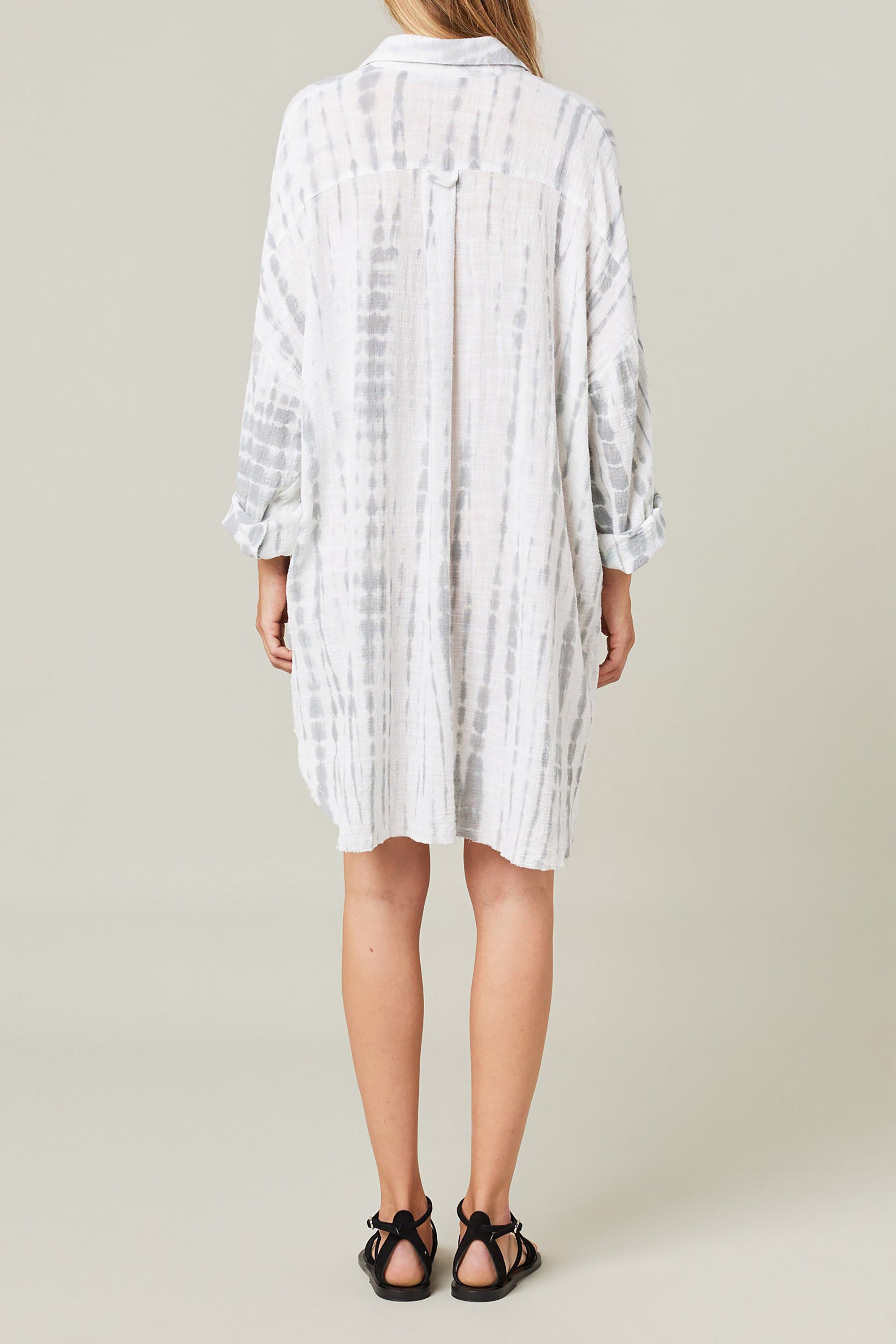  Mykonos Oversized Shirt Tie Dye Biarritz - Blue Grey - RUM Amsterdam