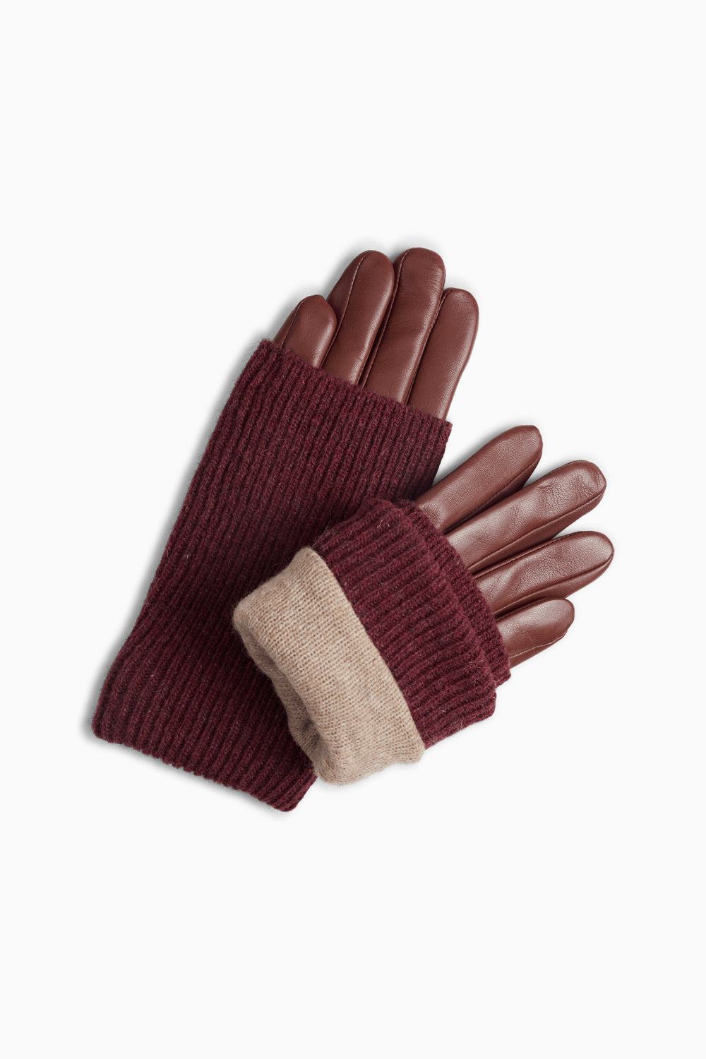 Helly Glove - Cognac w/ Burgundy