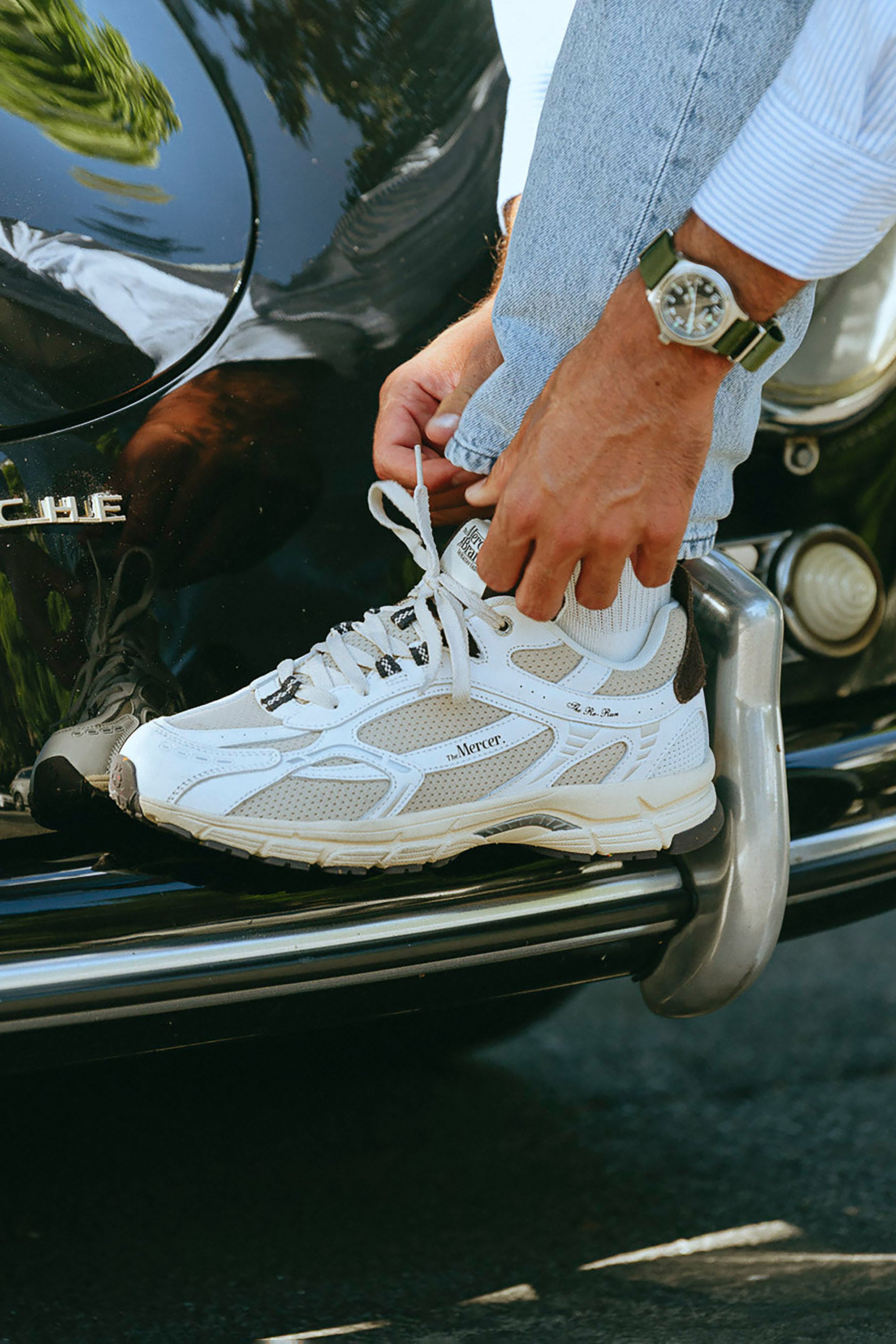 The Re-Run Vintage Nappa Sneakers - White / Brown