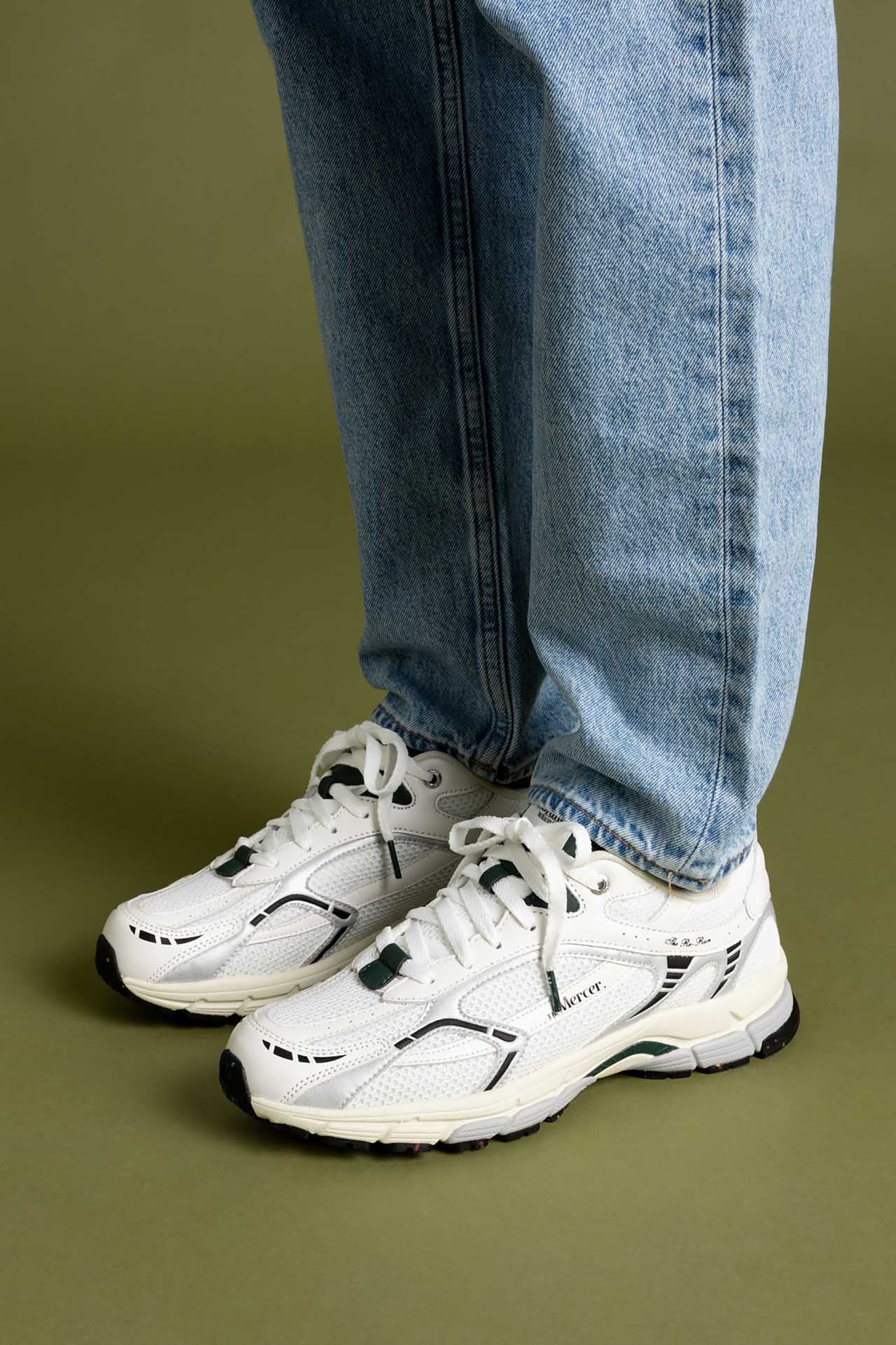 The Re-Run White Silver Sneakers - White / Green