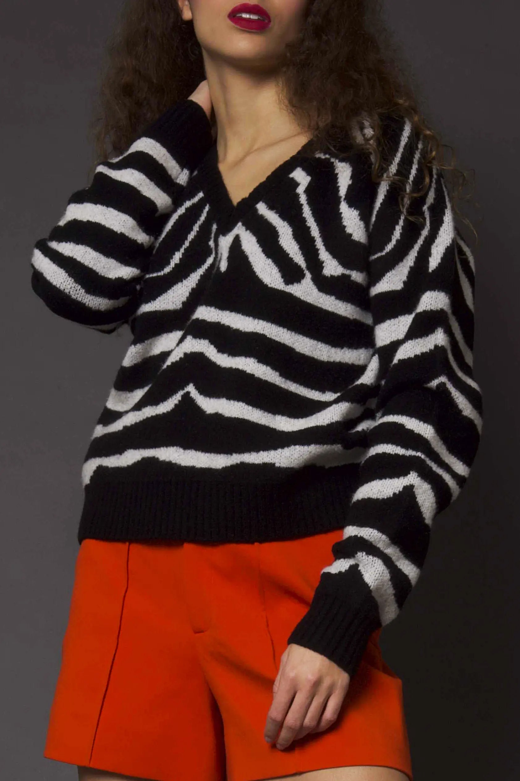 Idano Milly Jumper - Ecru Zebra - RUM Amsterdam