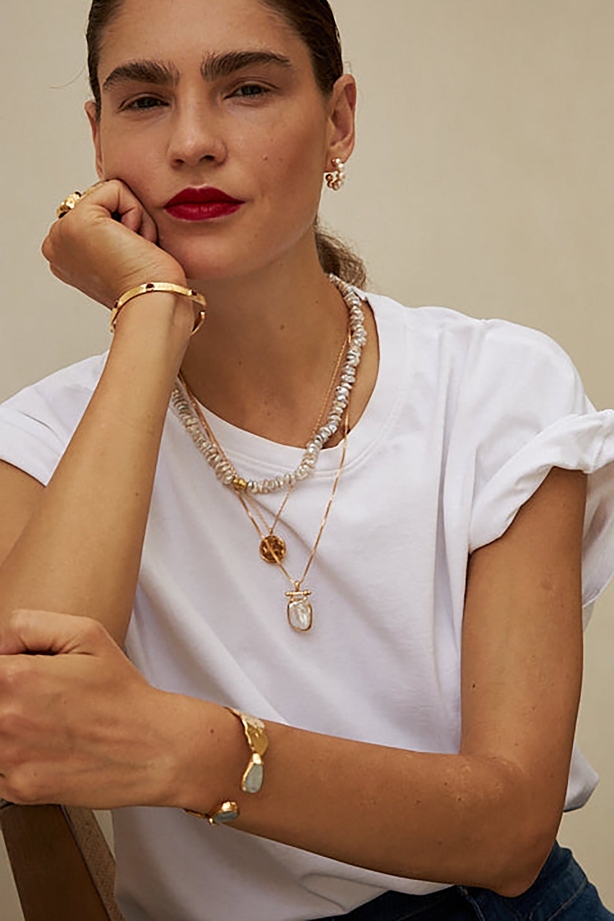 Arizona Bracelet - Gold with Coral