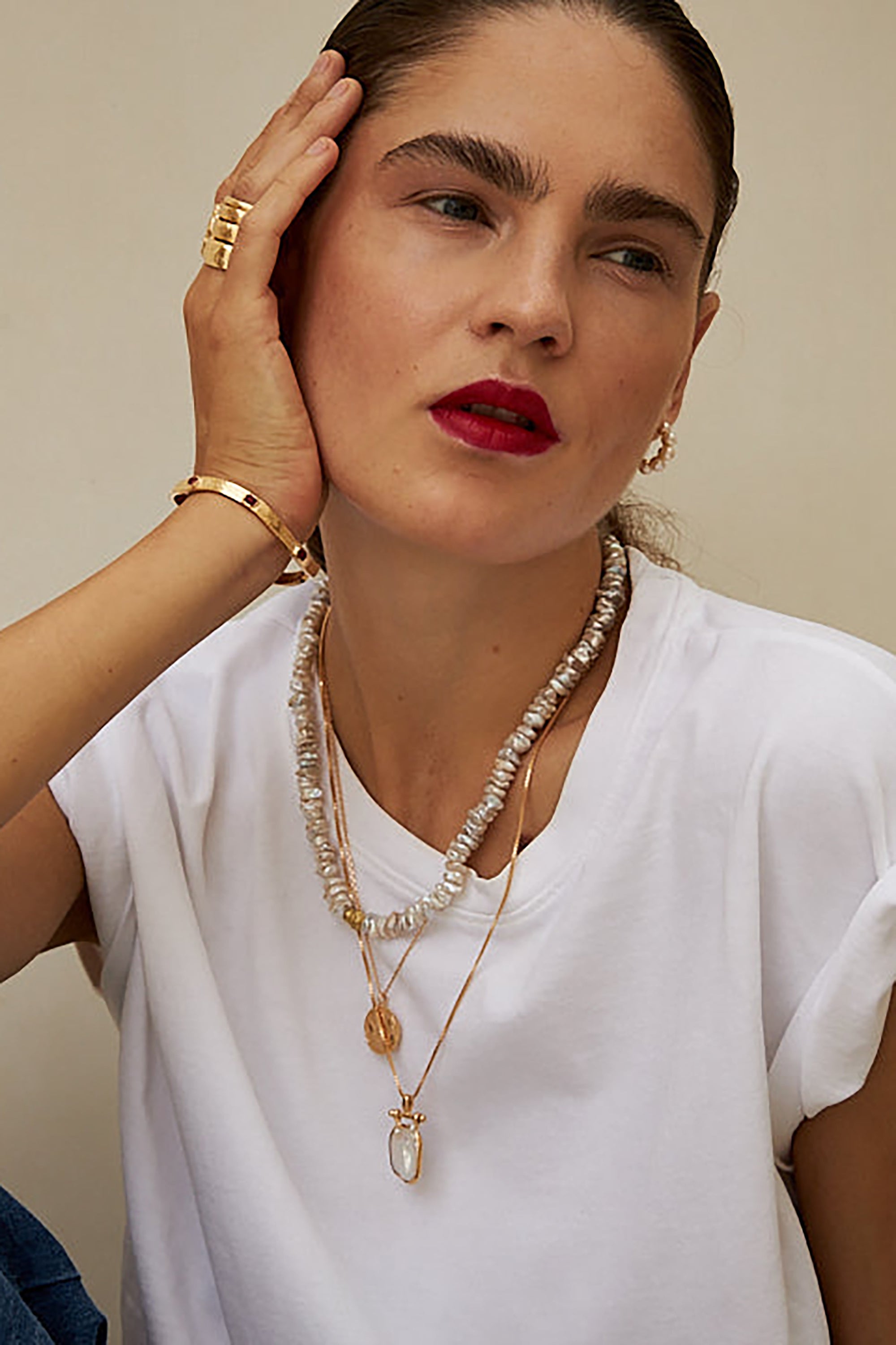 Arizona Bracelet - Gold with Coral