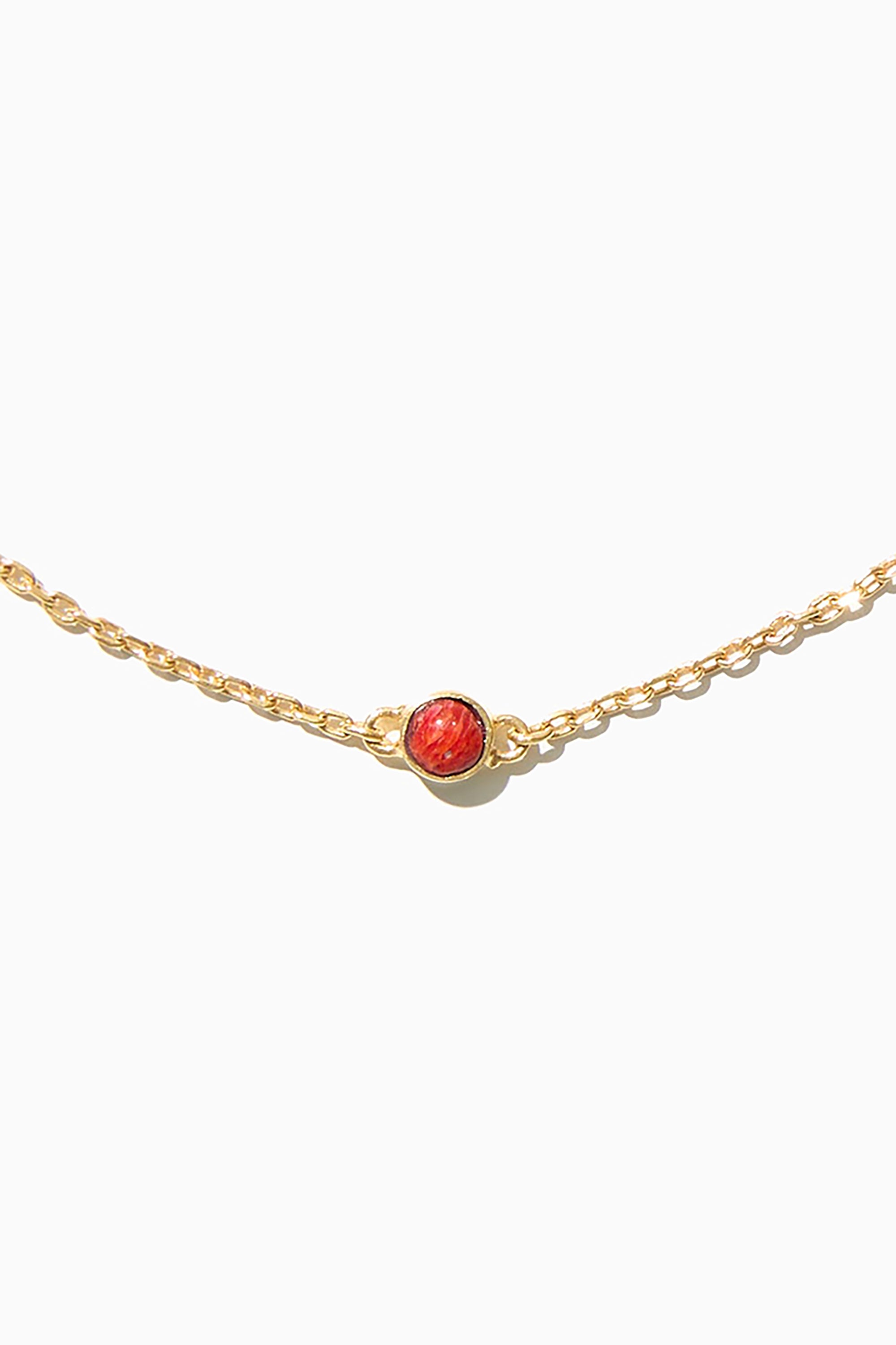 Clay Bracelet - Gold With Coral
