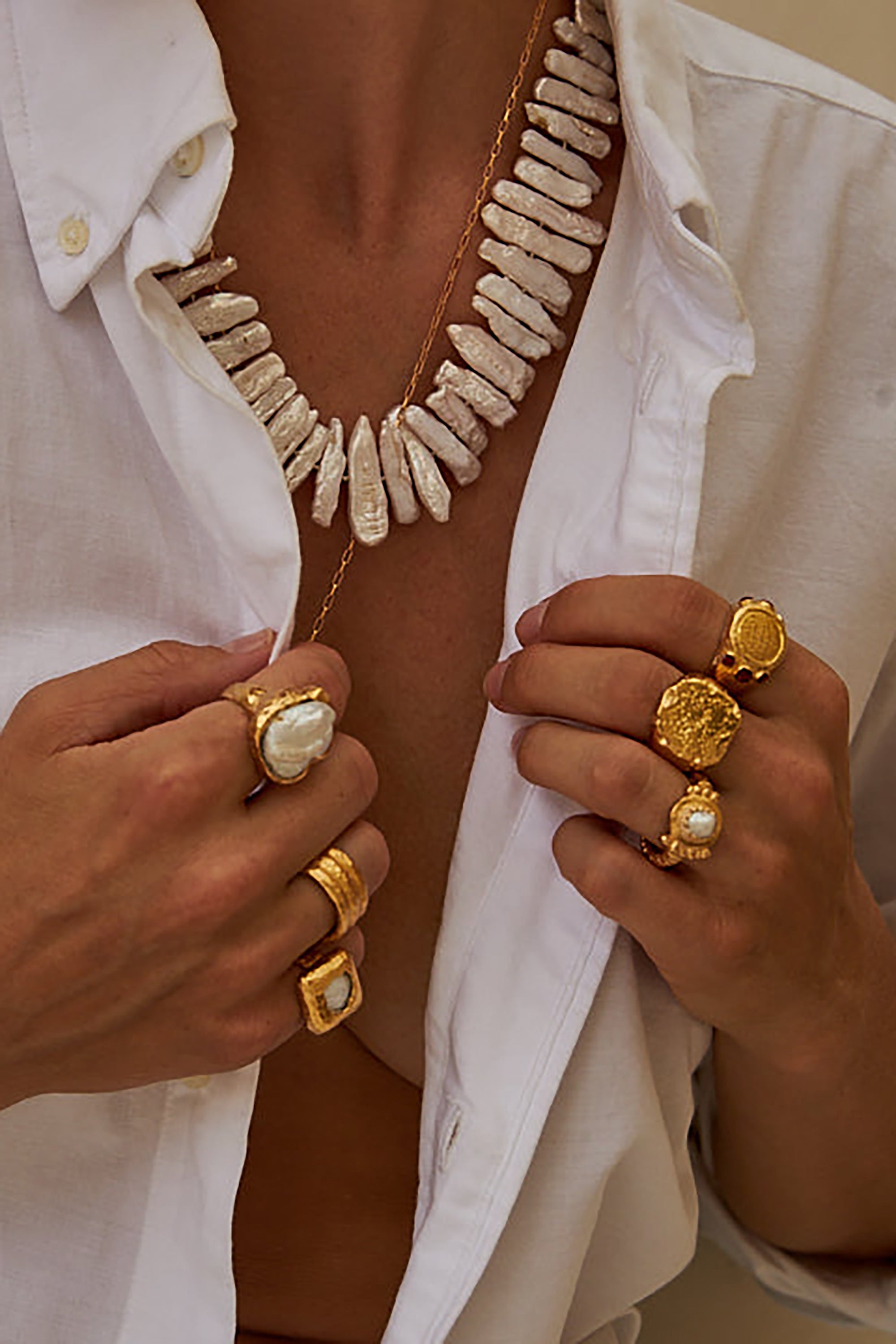 John Ring - Gold with Coral