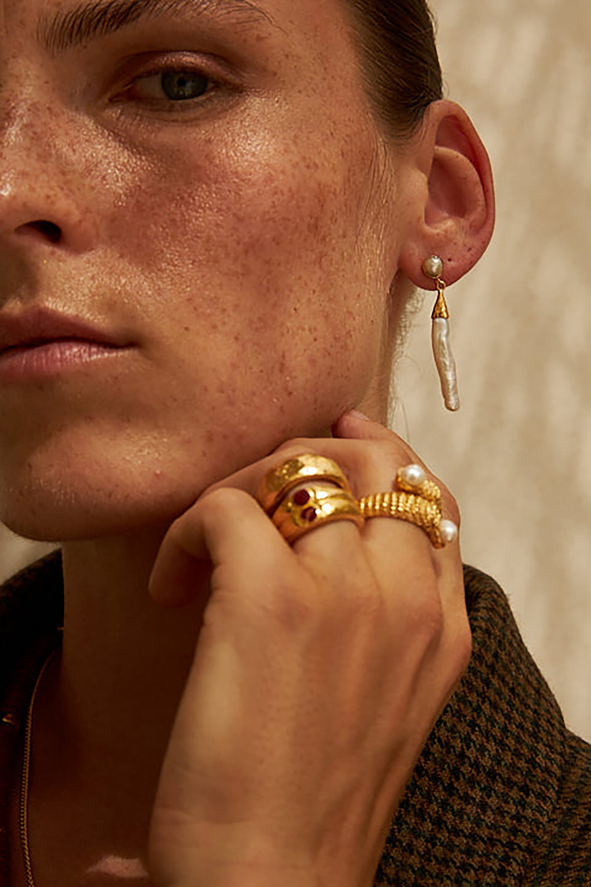Justin Ring - Gold with Pearl