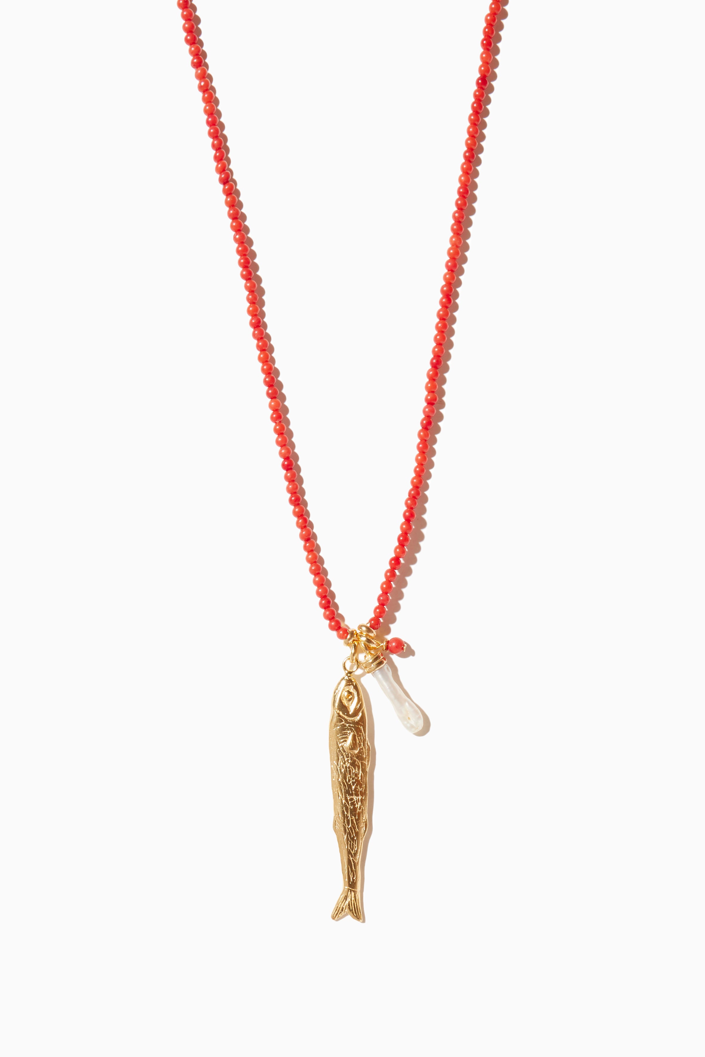  Polly Necklace - Red with Gold - RUM Amsterdam
