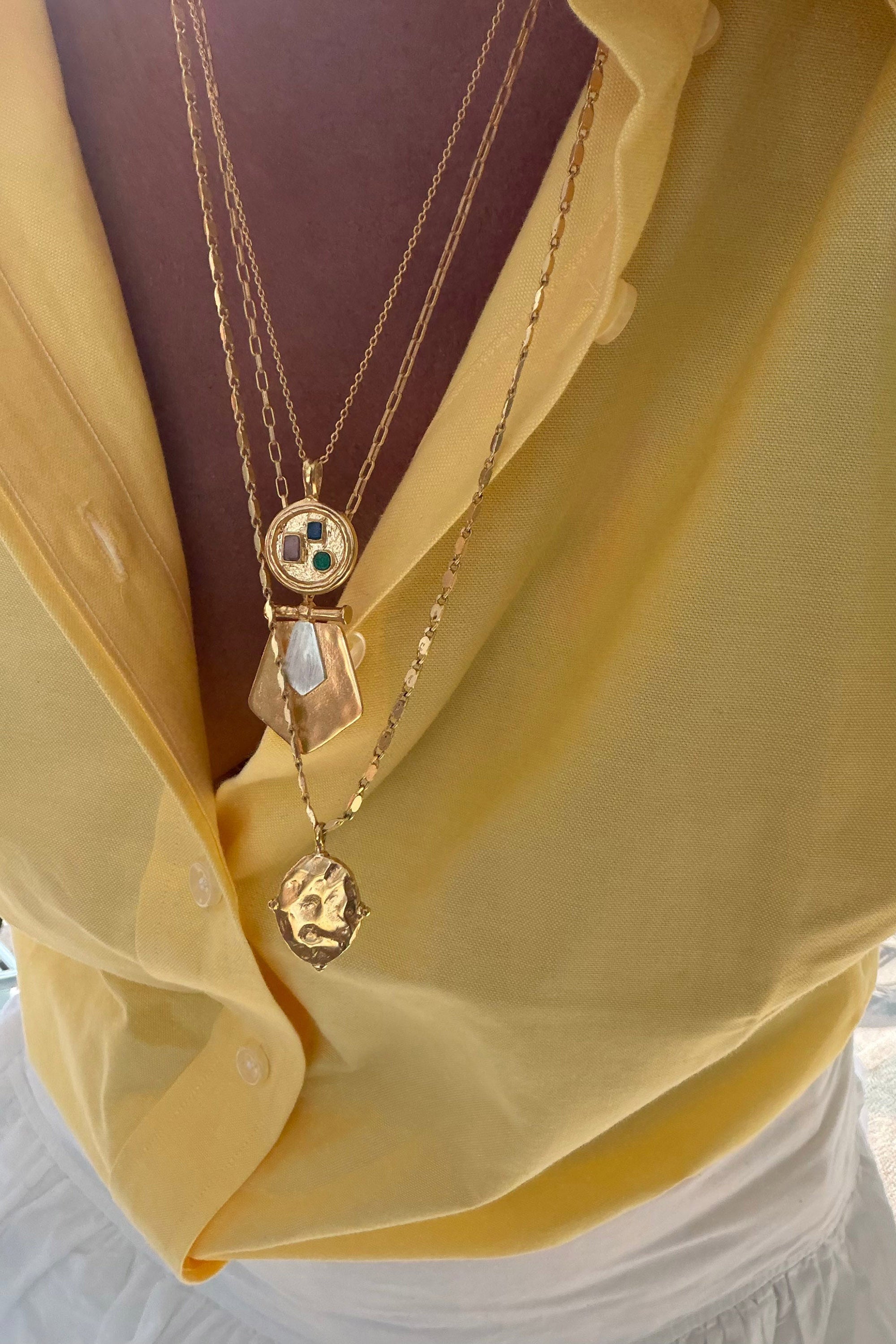 Teddy Necklace - Gold with Gemstones