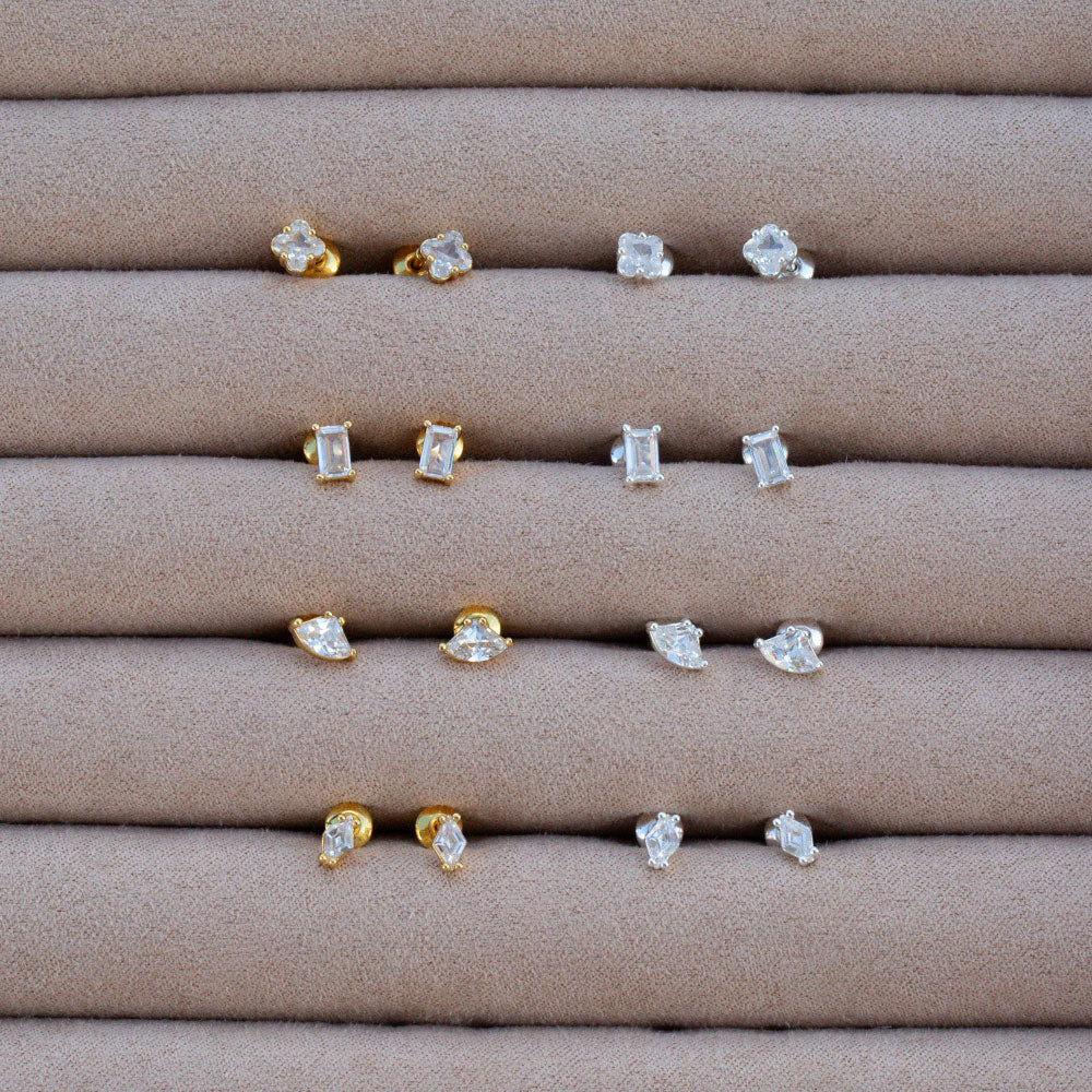Baguette Studs - Gold