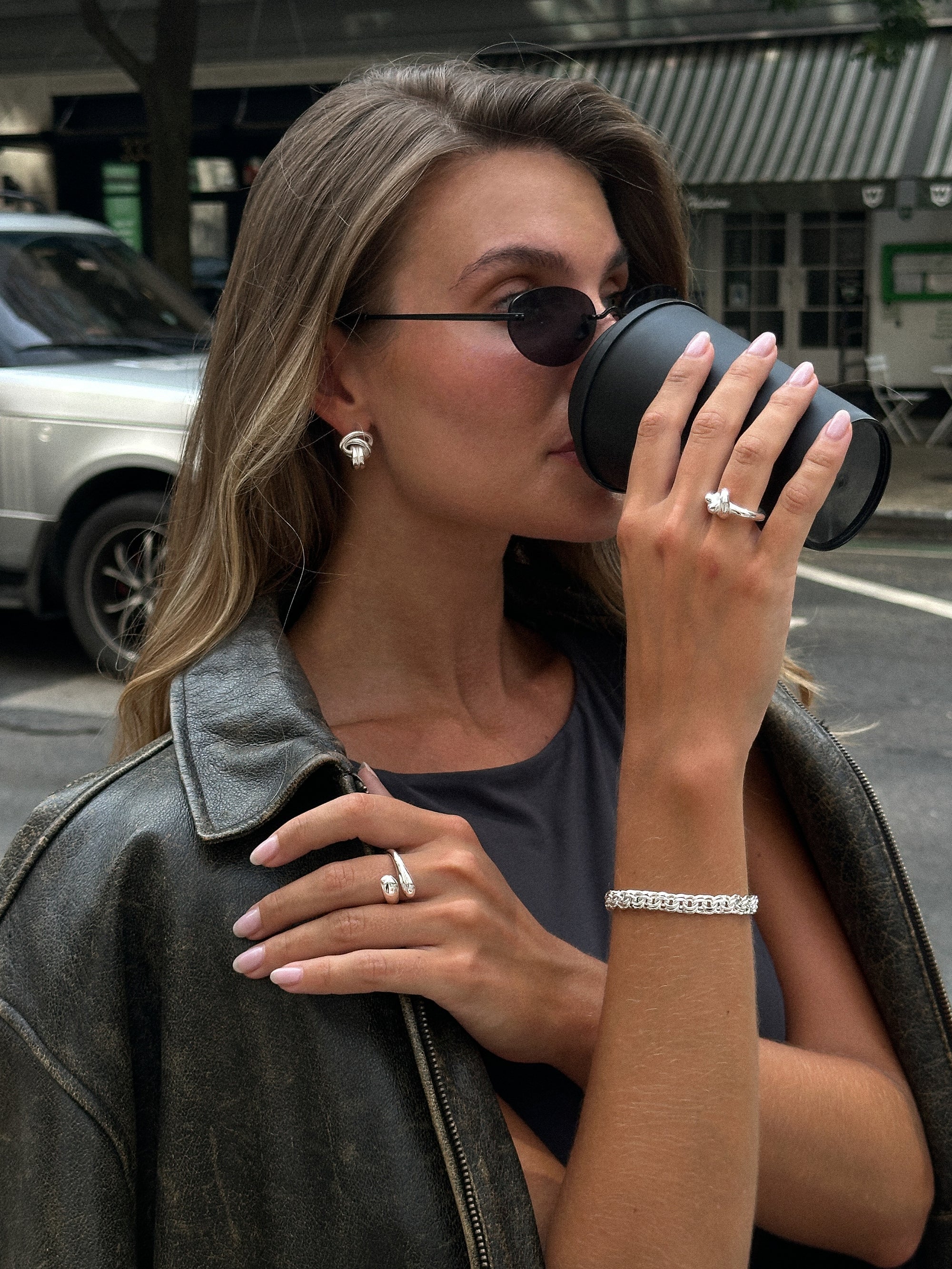 Double Knot Earrings - Silver