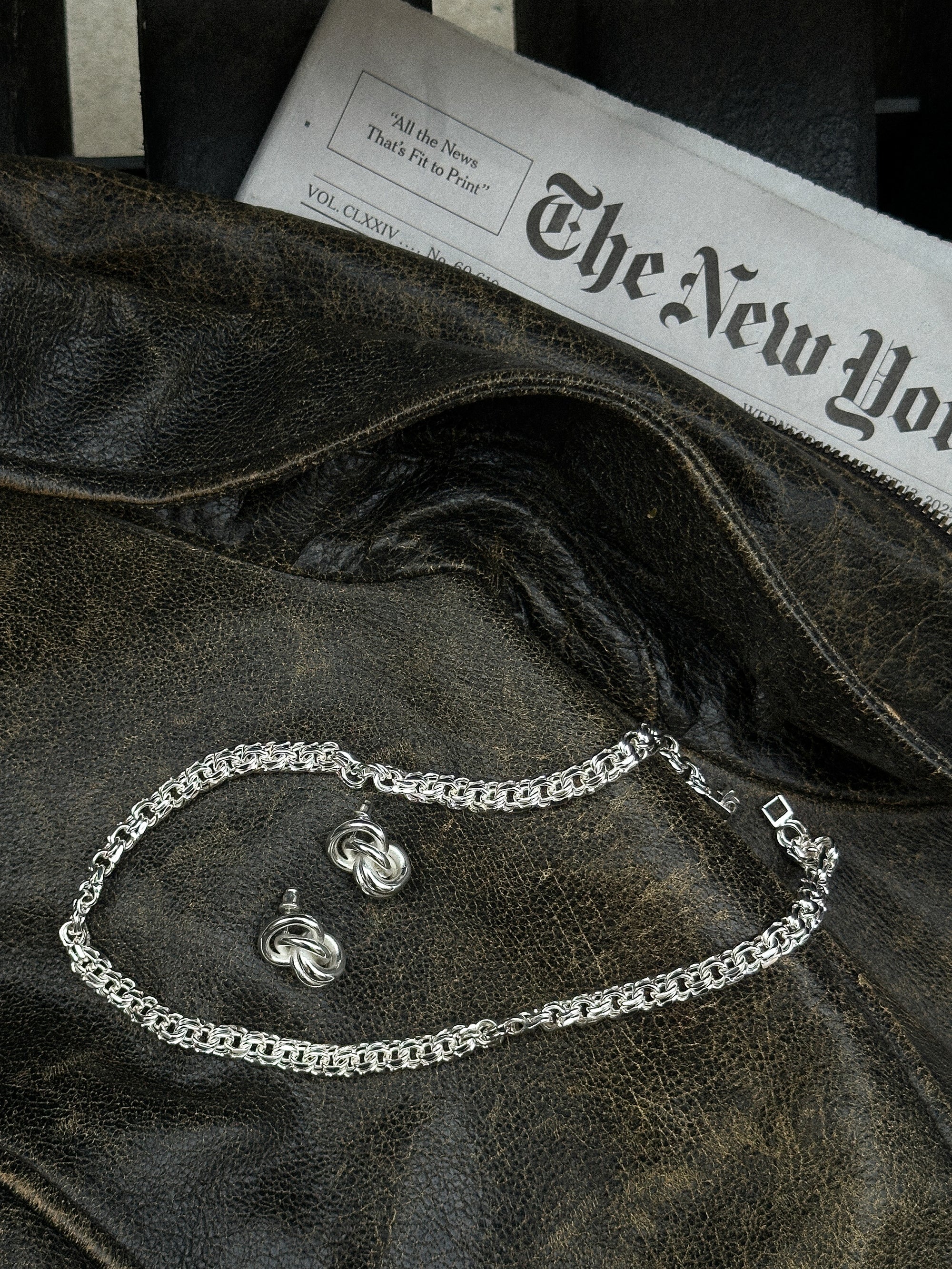 Double Knot Earrings - Silver