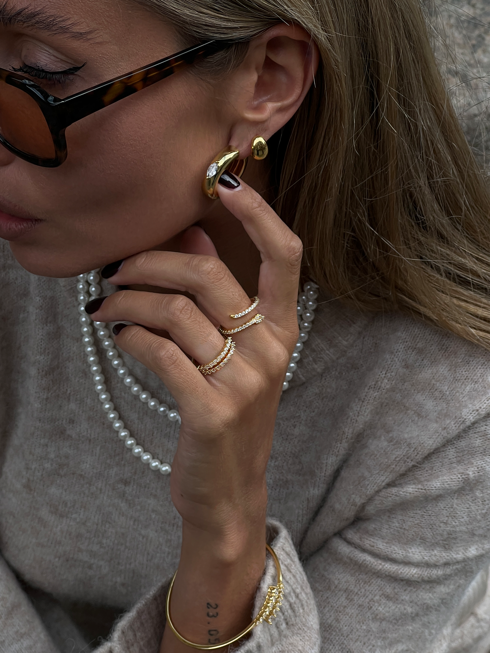 Marquise Stacker Ring - Gold