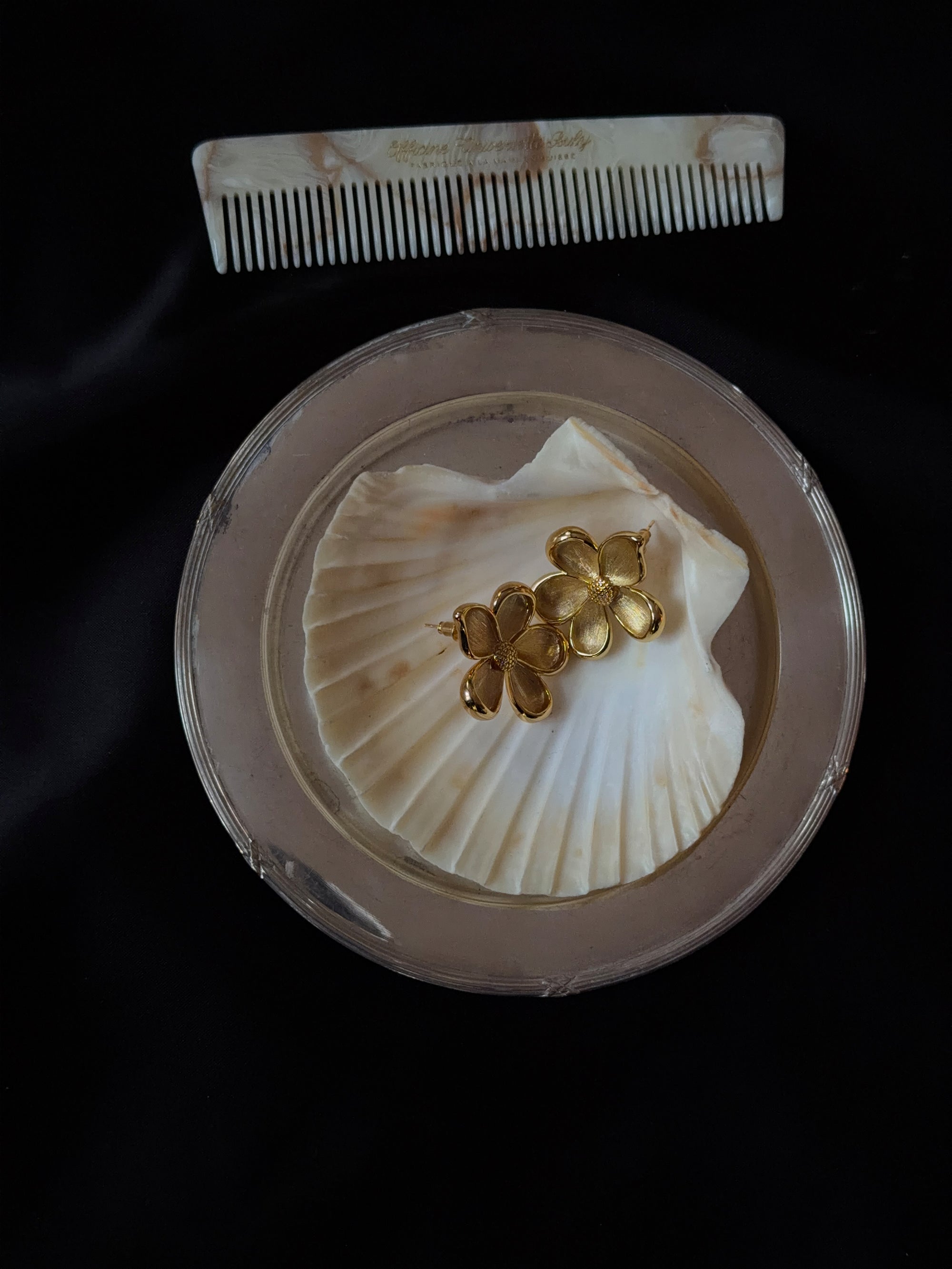 Maxi Flower Earrings - Gold