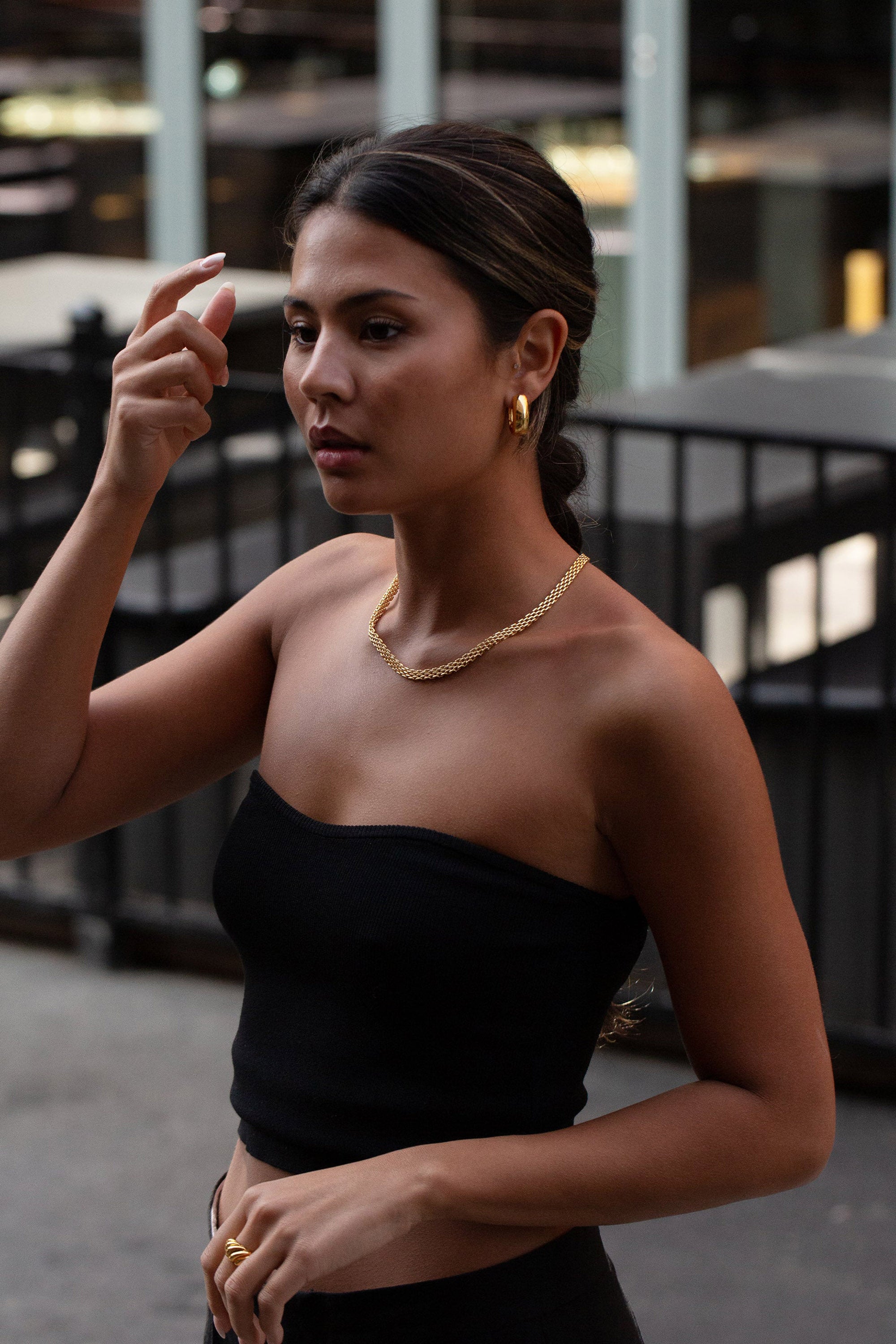 Mesh Link Necklace - Gold