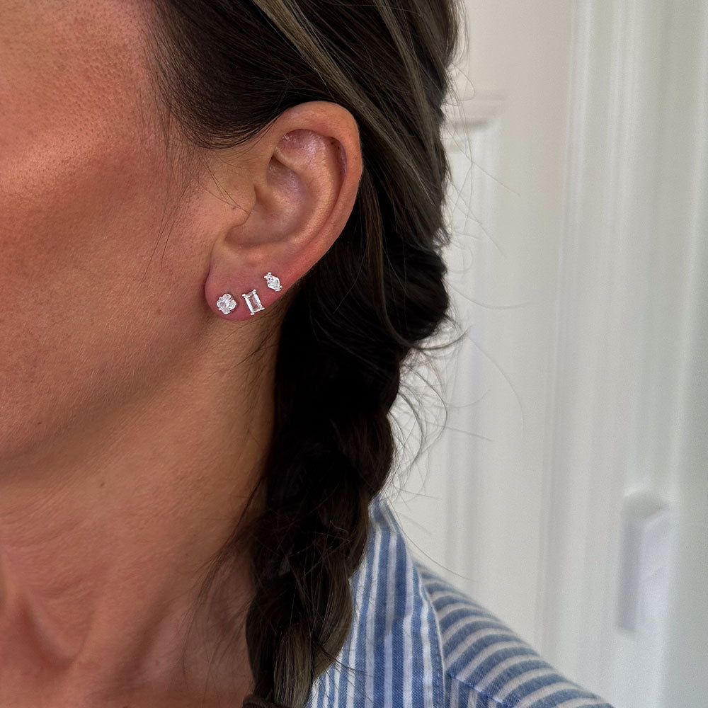 Rhombus Studs - Silver