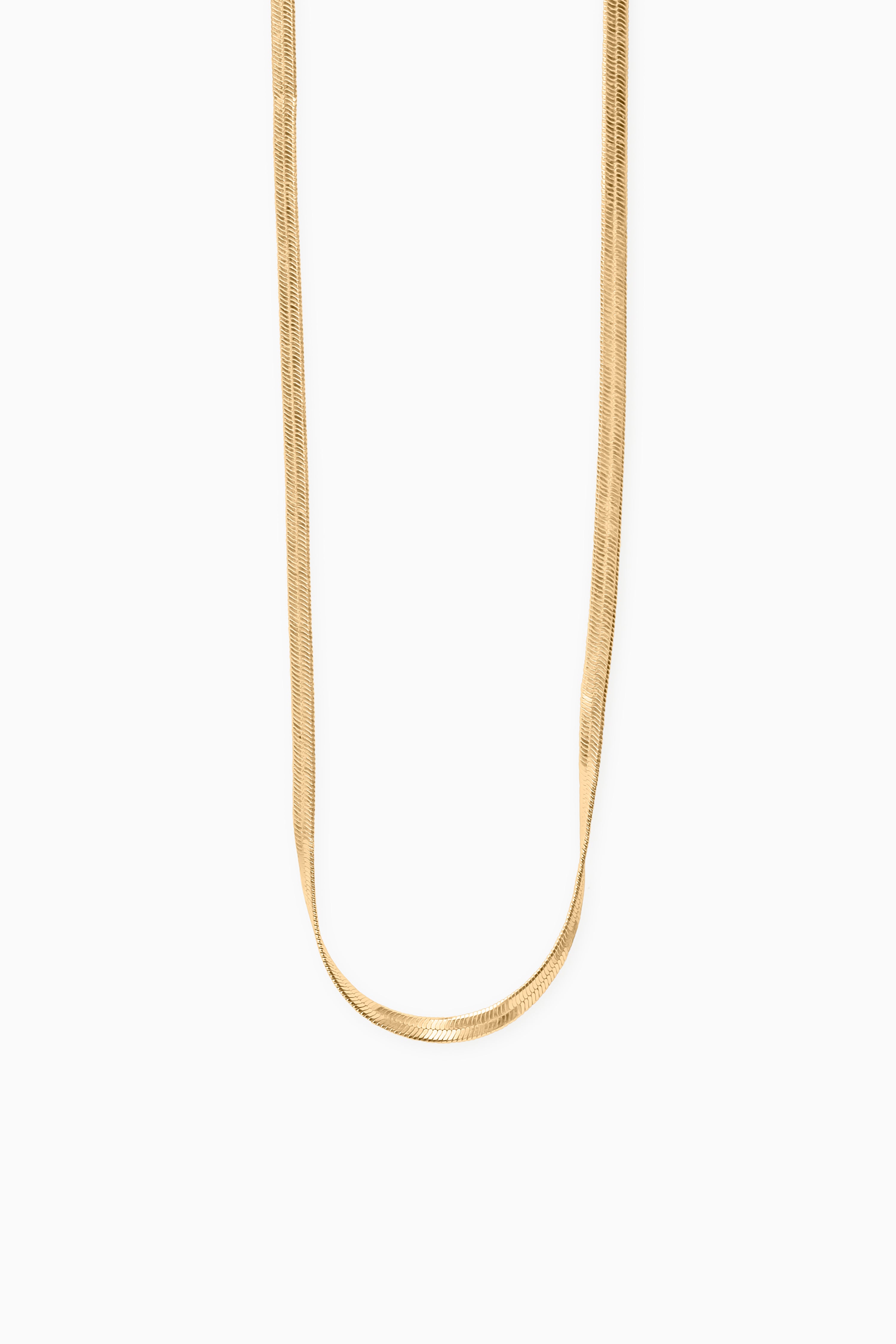 Thin Snake Chain Necklace - Gold
