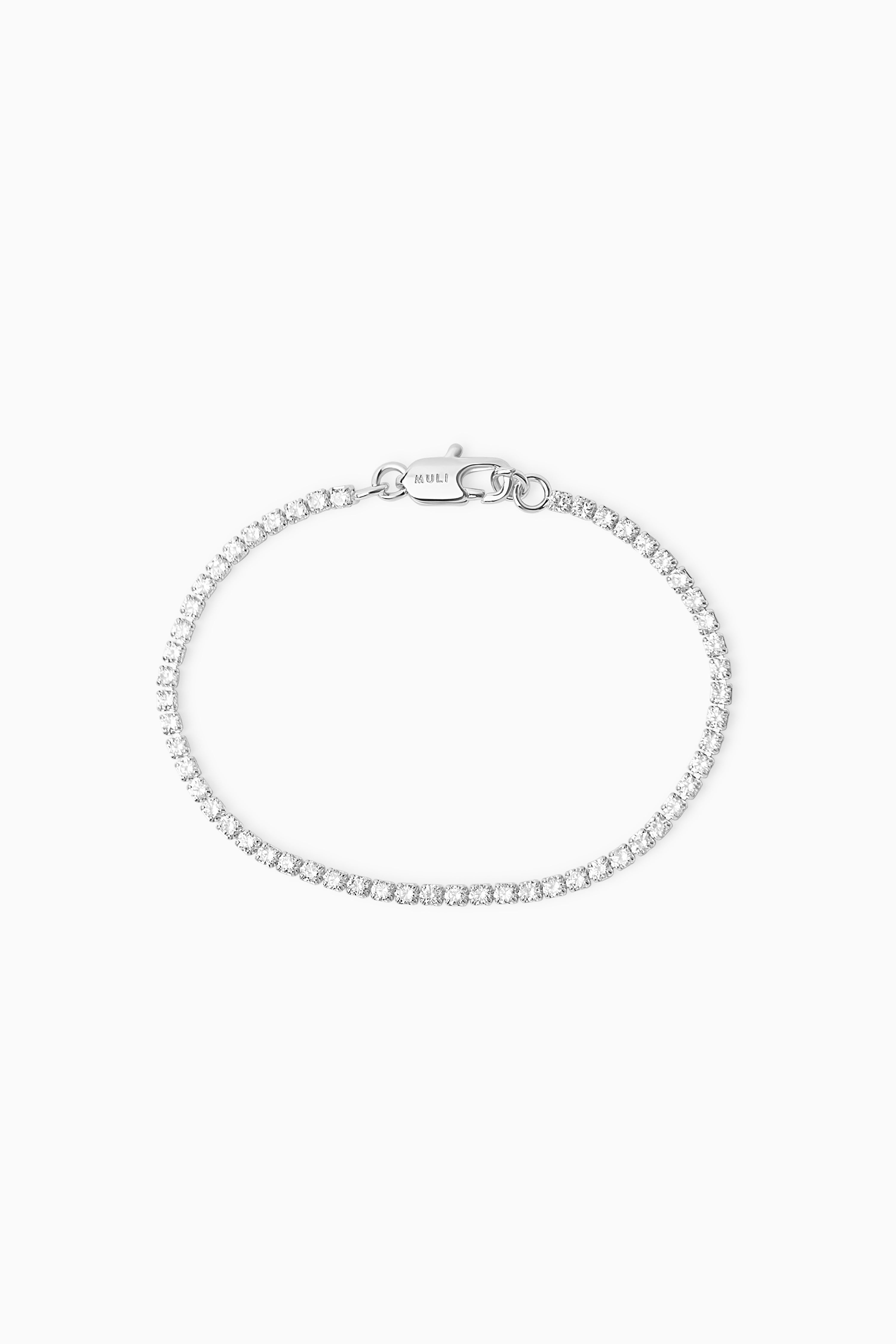 Thin Tennis Bracelet - Silver