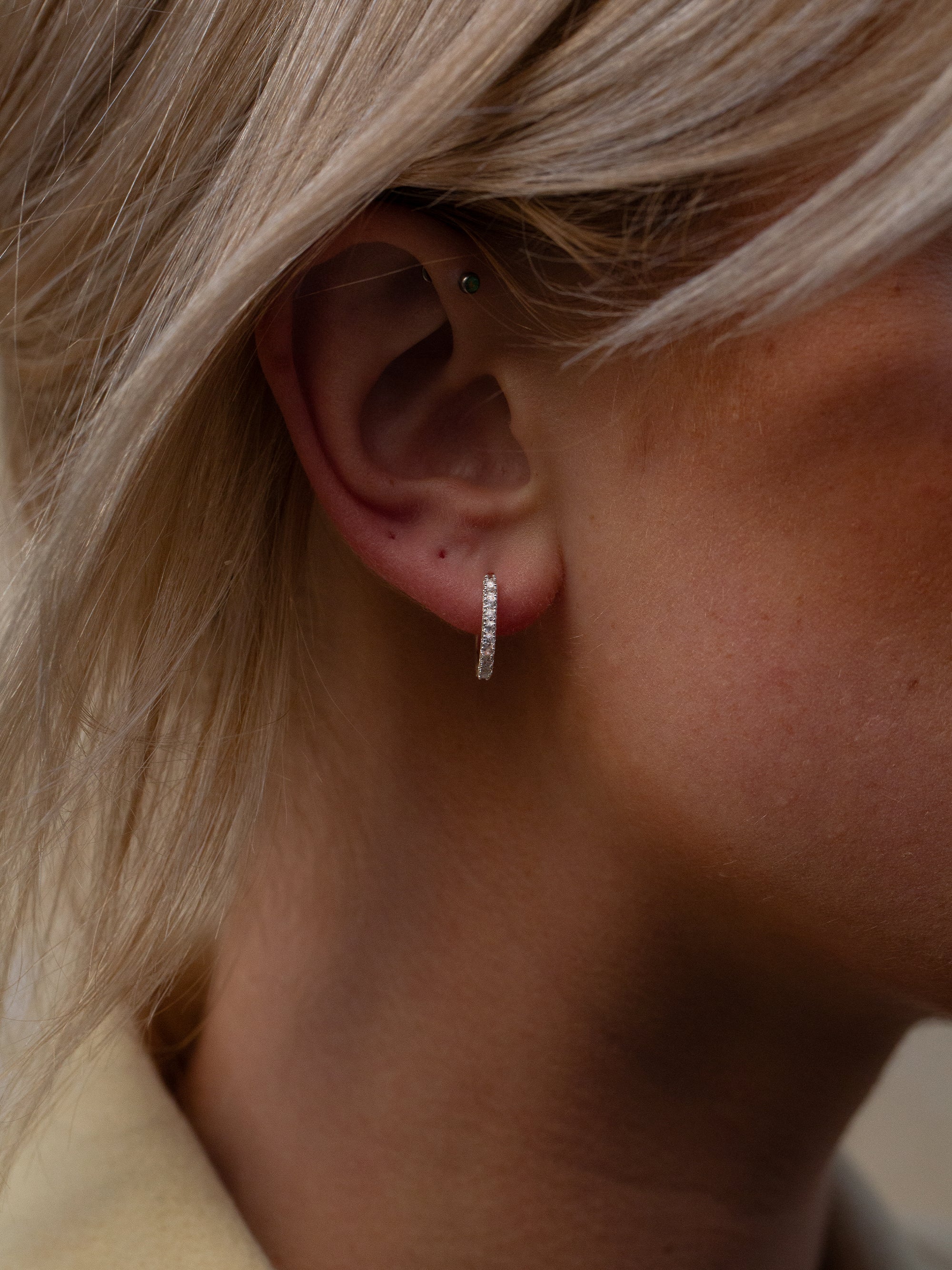 Zirconia Hoops - Silver (15 mm)