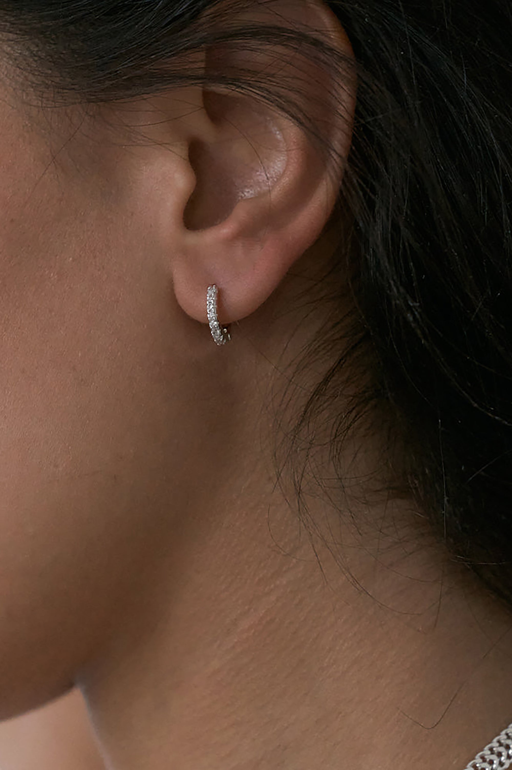 Zirconia Huggies - Silver (10 mm)