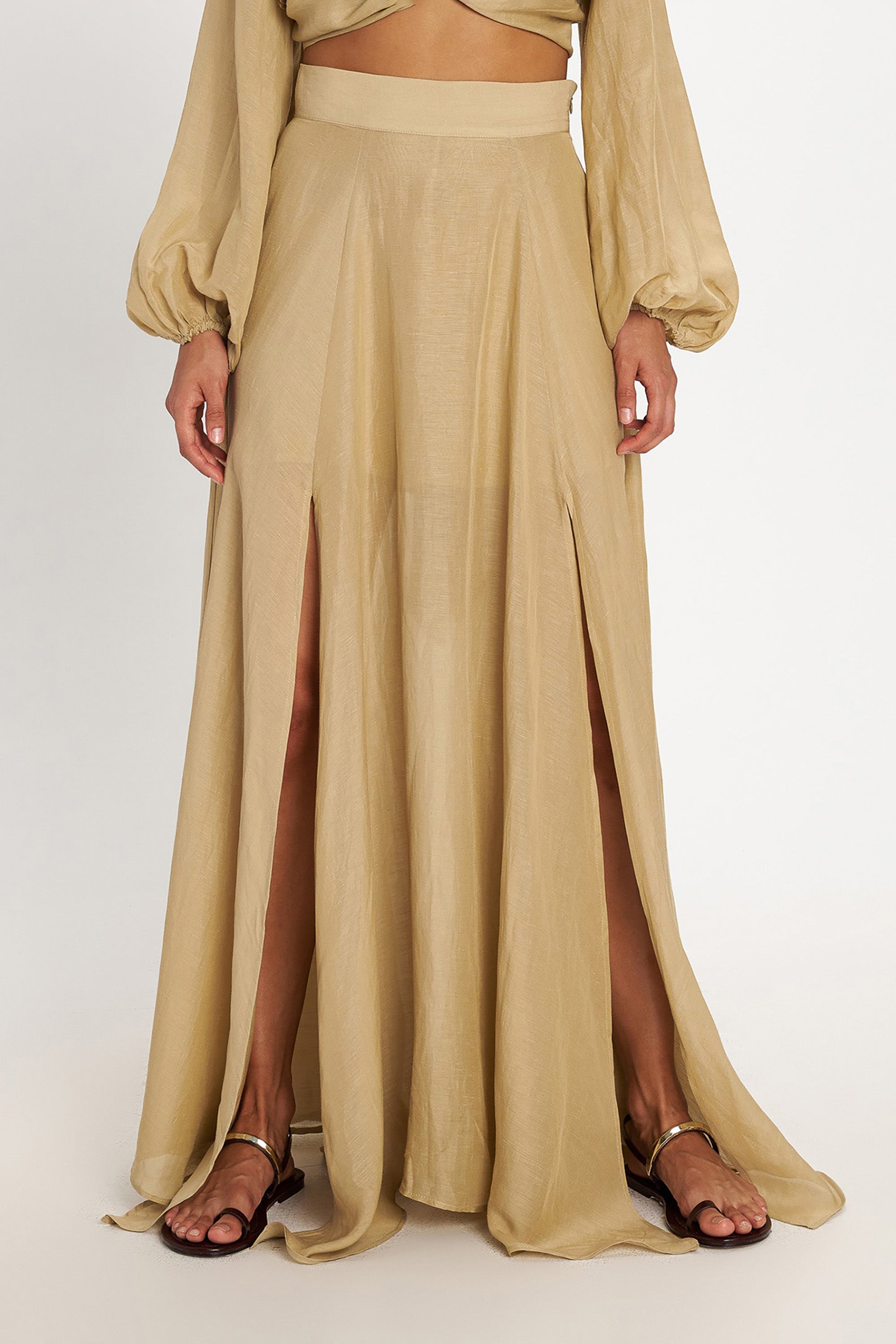 Callisto Maxi Skirt - Beige