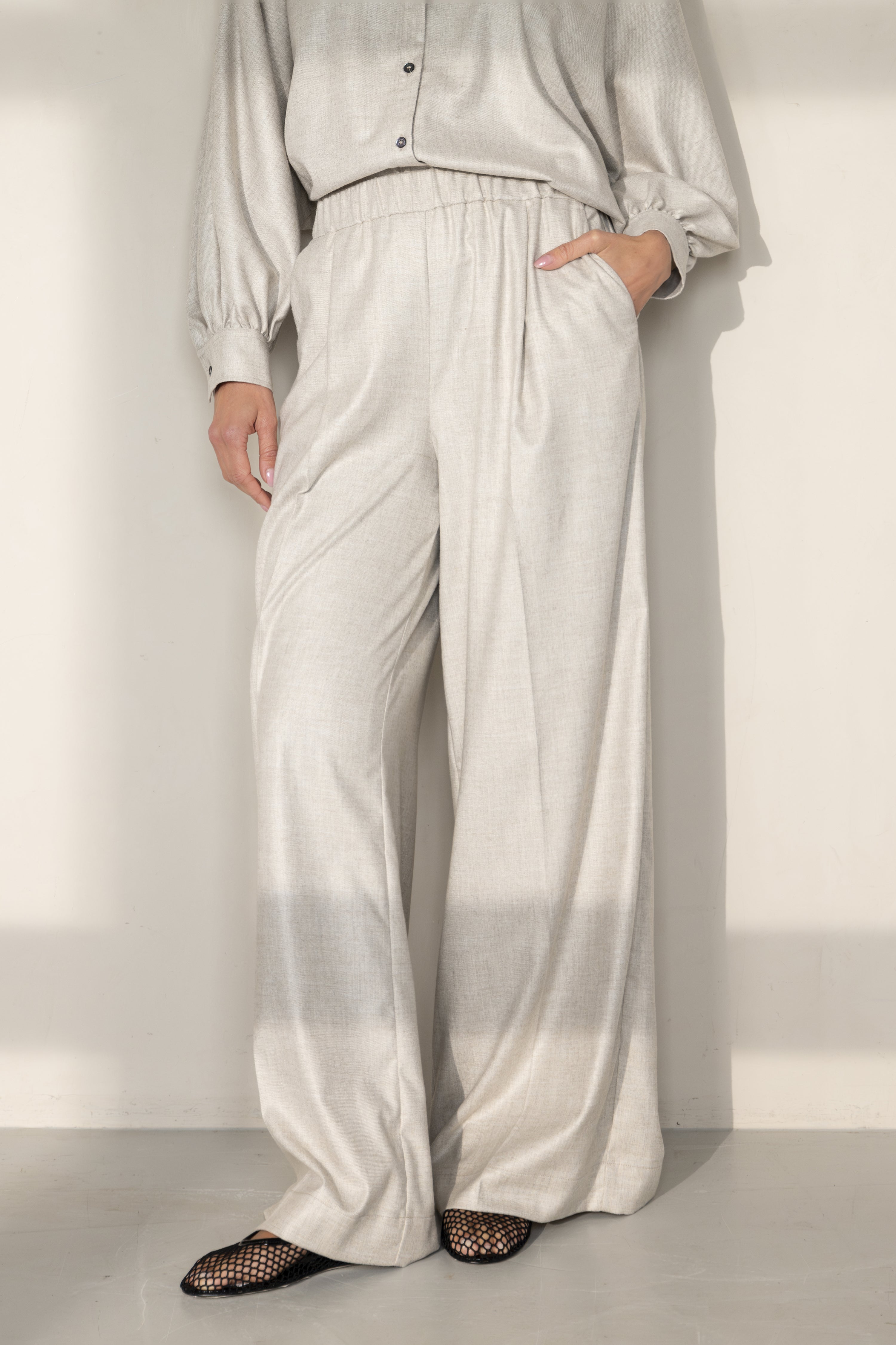 Perlas Wide Leg Pants - Sand