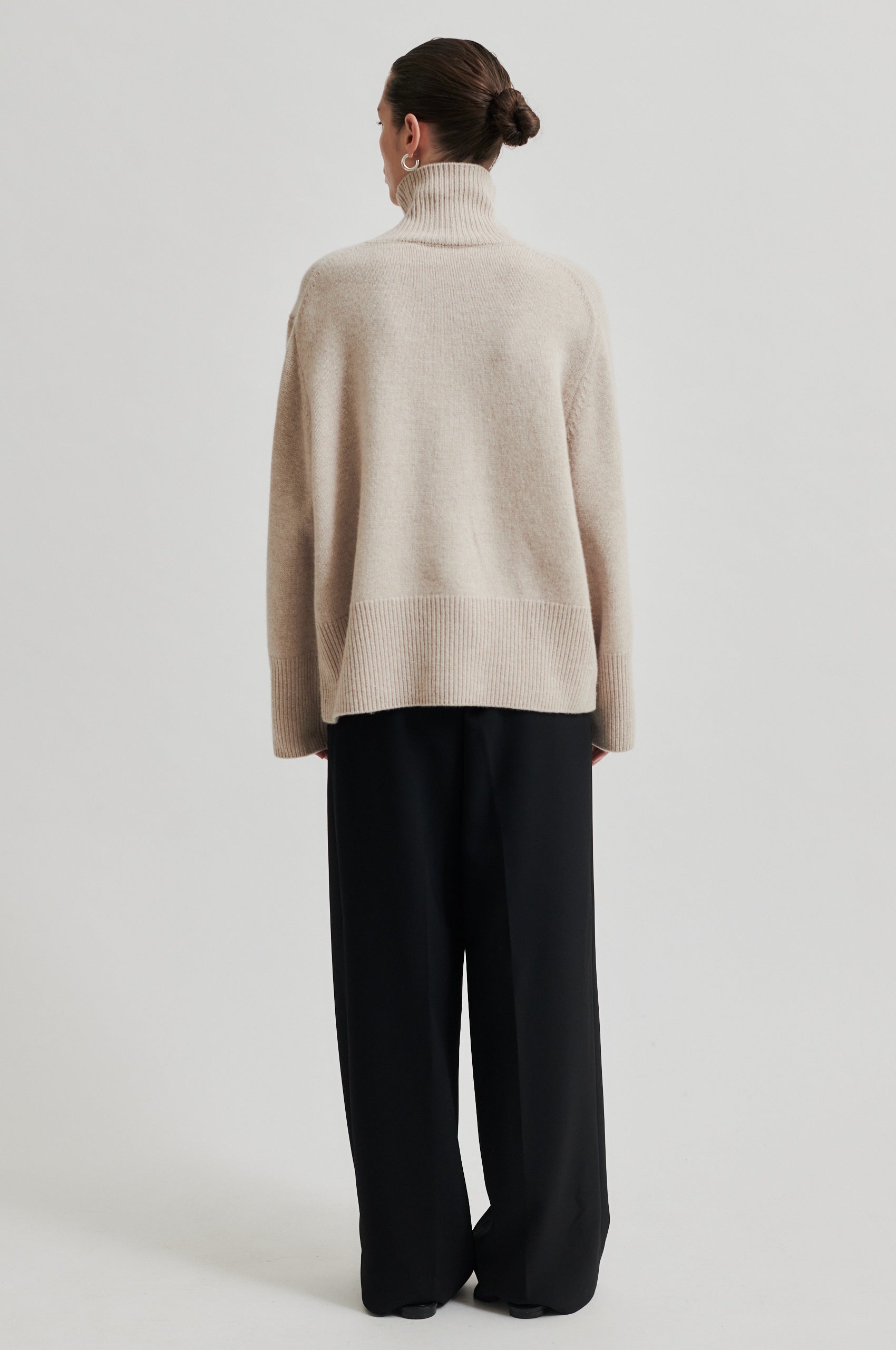  Alpha Knit T-Neck Jumper - Pumice Stone - RUM Amsterdam