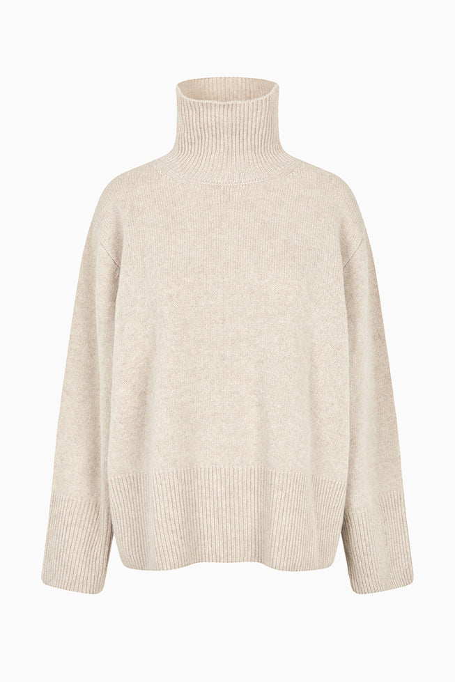  Alpha Knit T-Neck Jumper - Pumice Stone - RUM Amsterdam