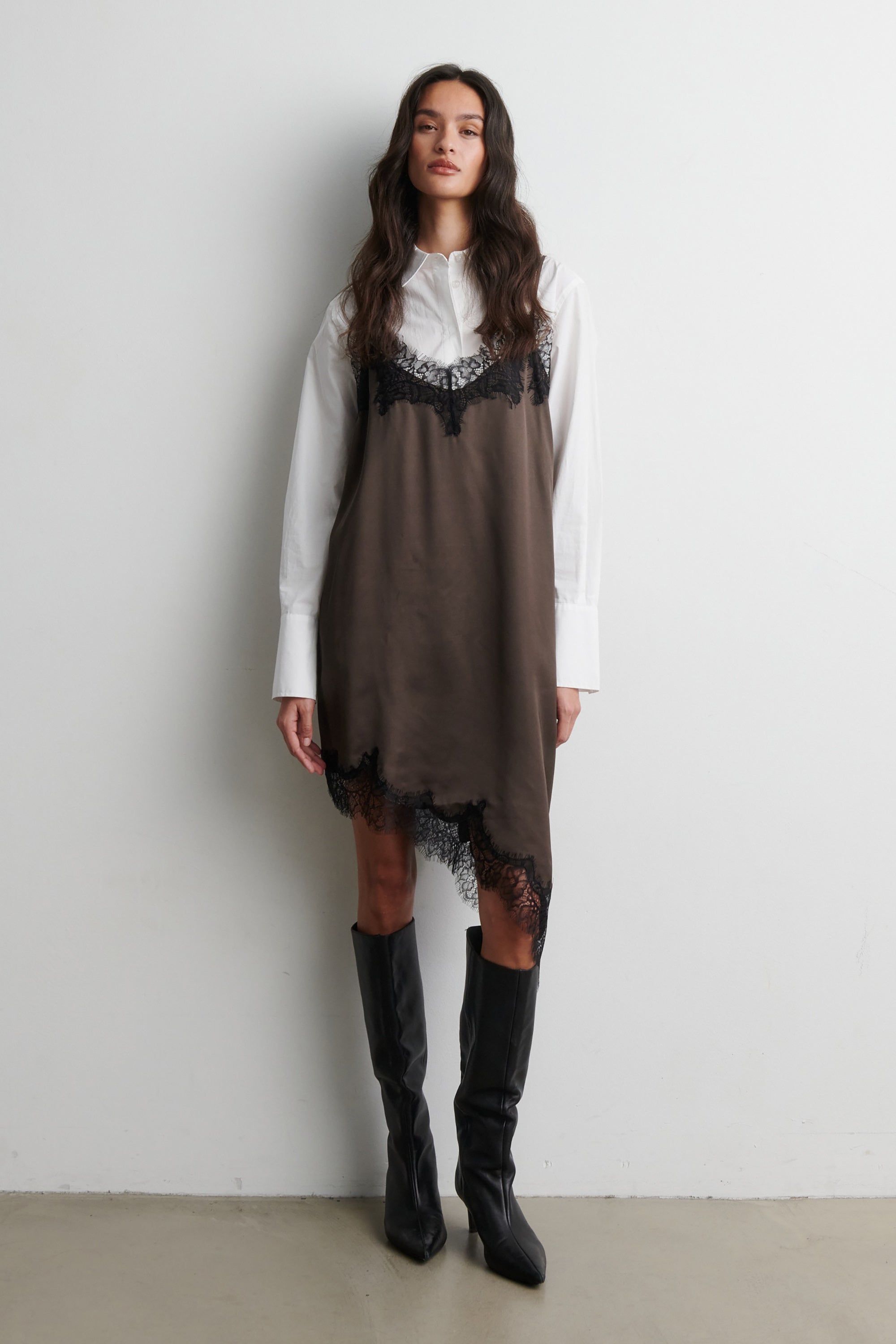  Lacia Contrast Mini Dress - Wren - RUM Amsterdam