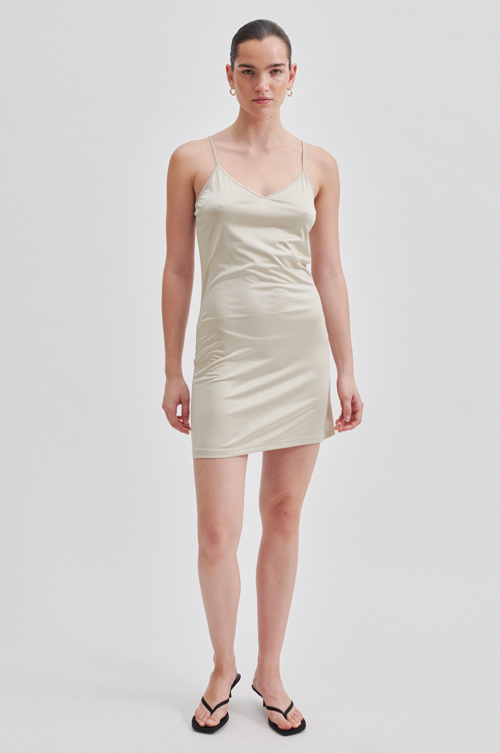 Second Female Slippy Slip Dress - Pumice Stone - RUM Amsterdam