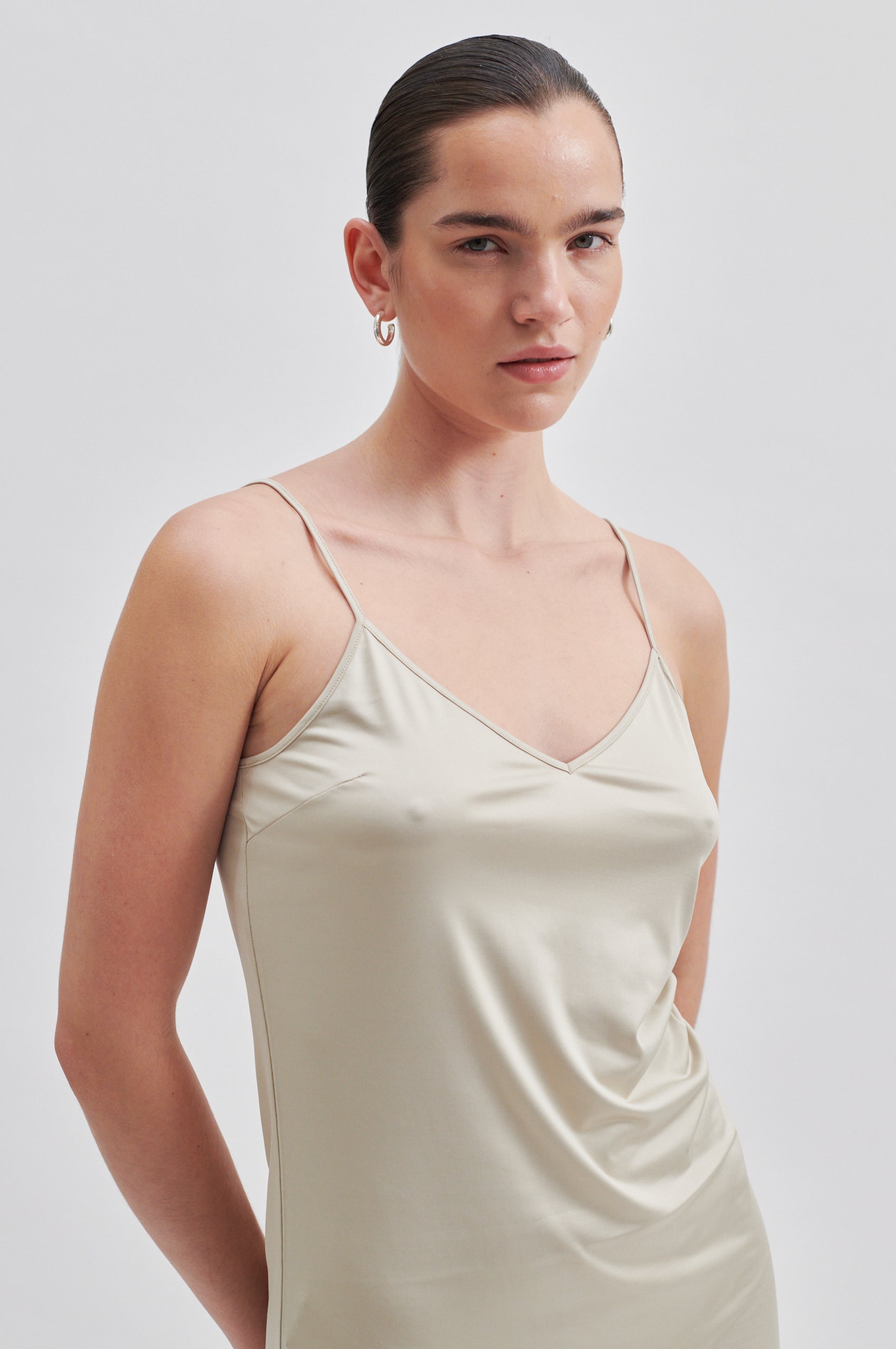 Second Female Slippy Slip Dress - Pumice Stone - RUM Amsterdam