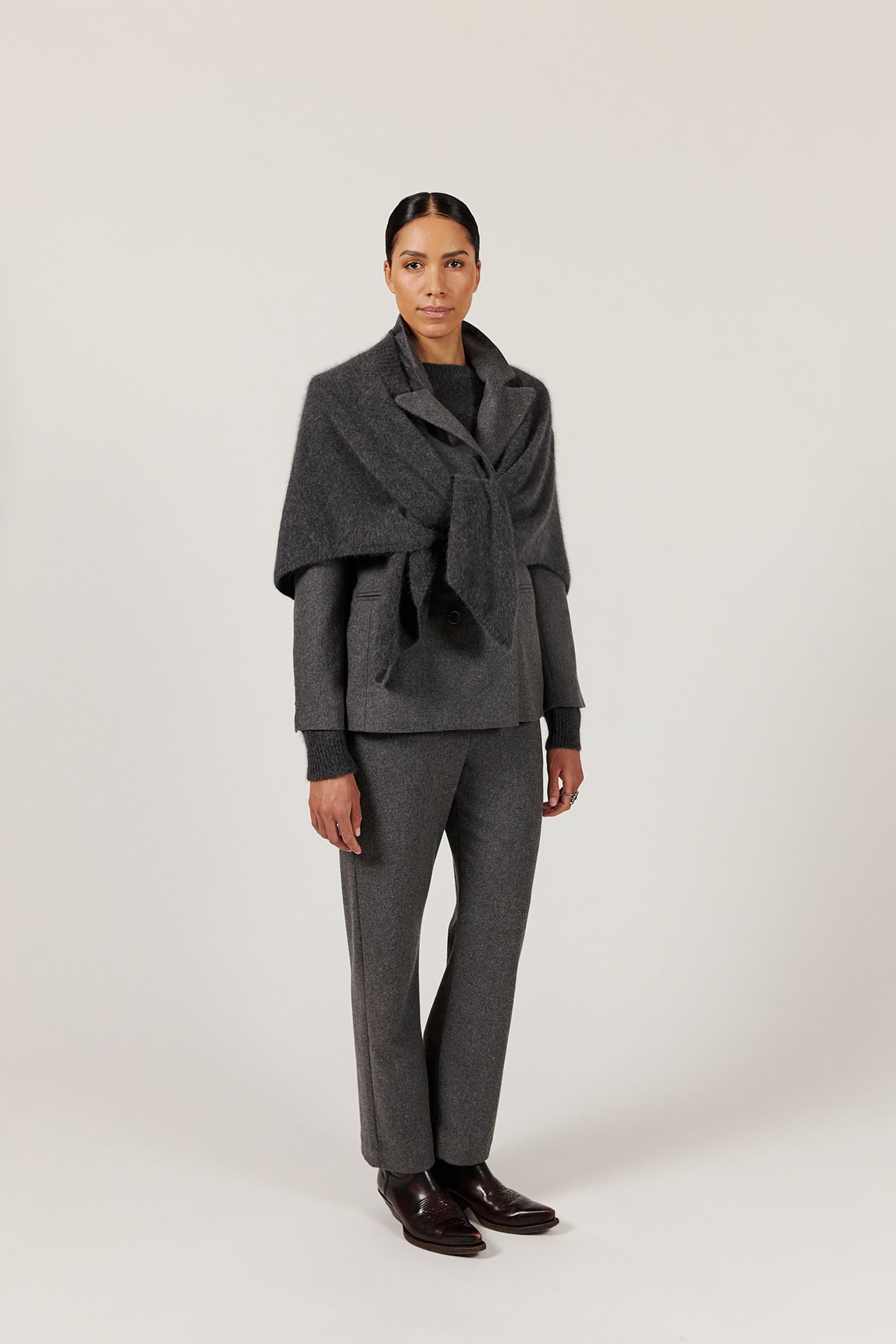  Sanne Cardigan - Dark Grey Melange - RUM Amsterdam