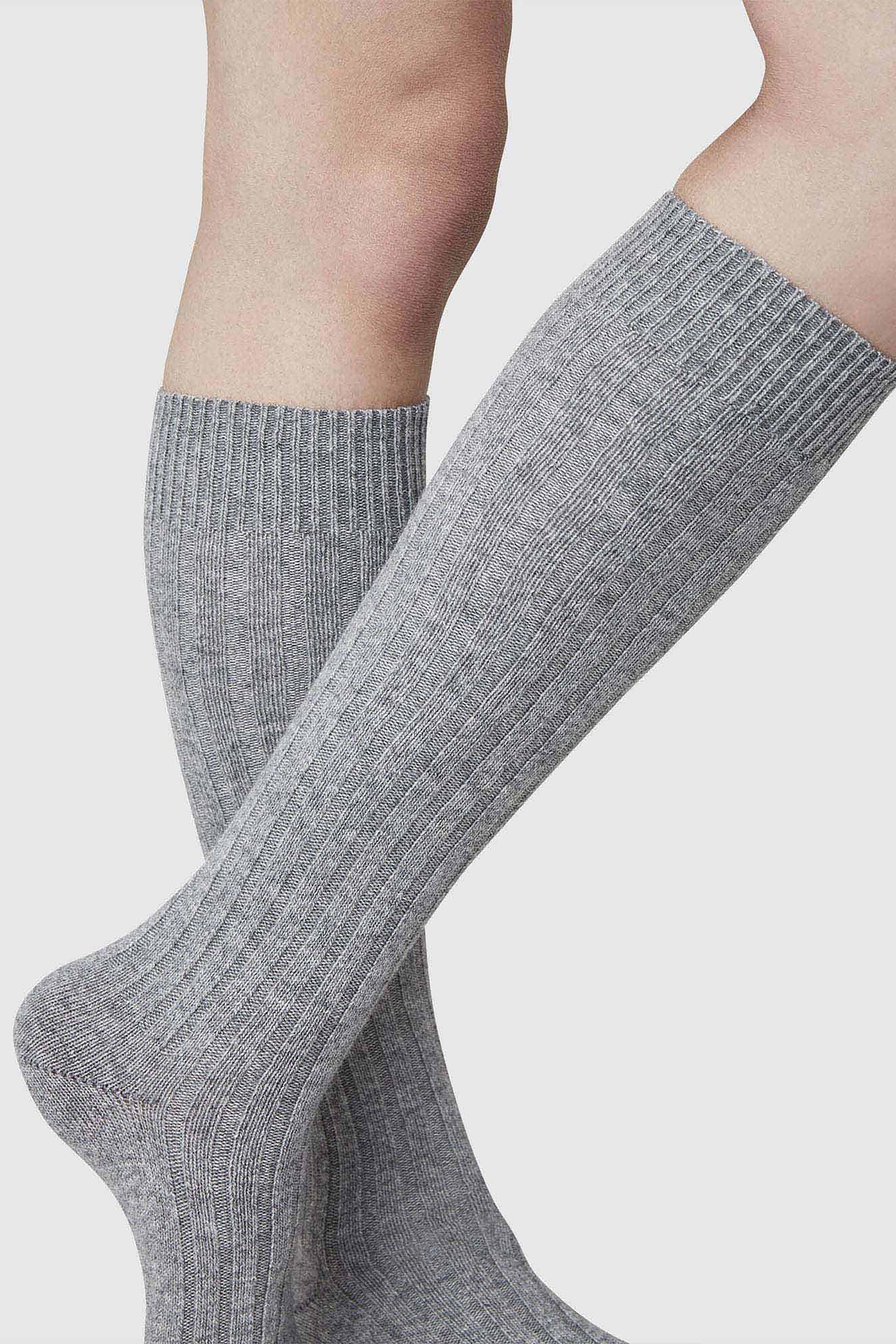 Bodil Chunky Knee-High Socks - Grey