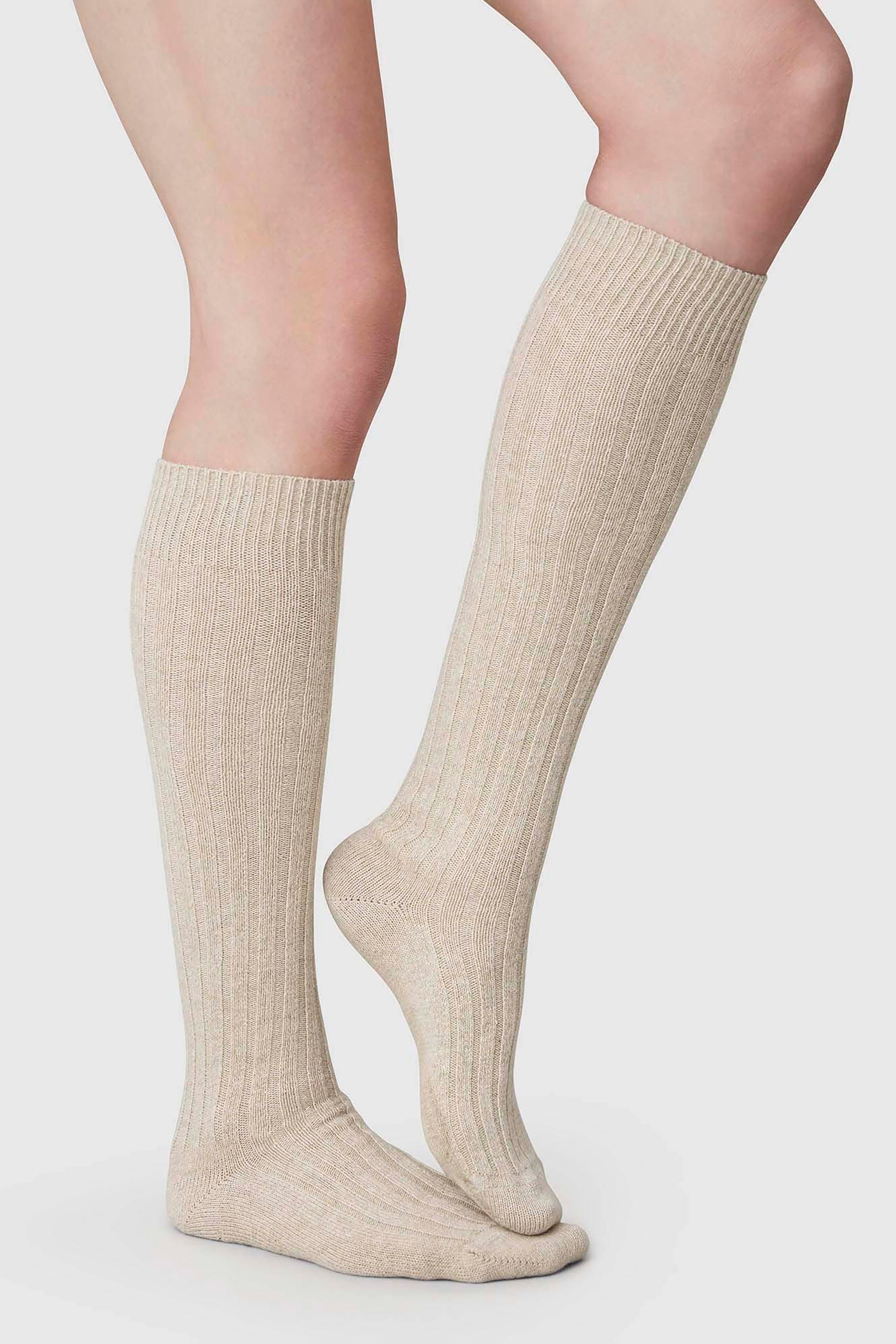 Bodil Chunky Knee-High Socks - Oat